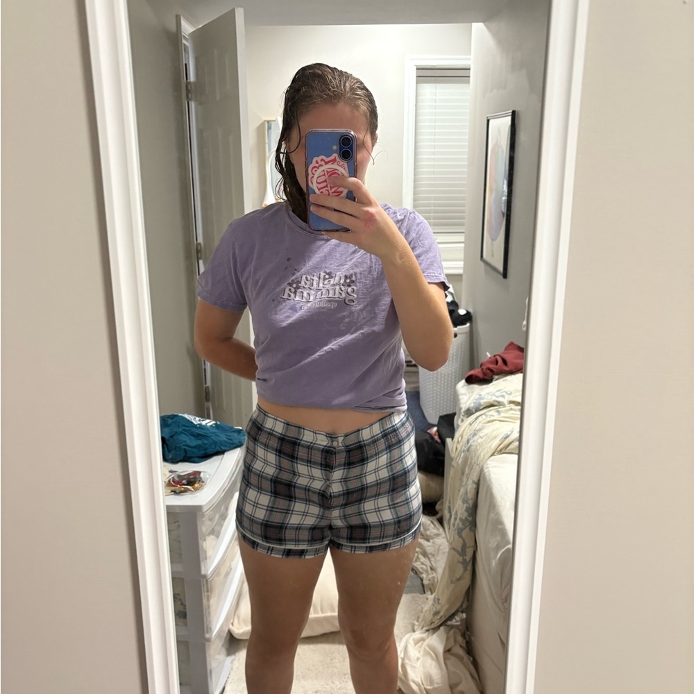 GAP Blue Plaid Women's PJ Shorts